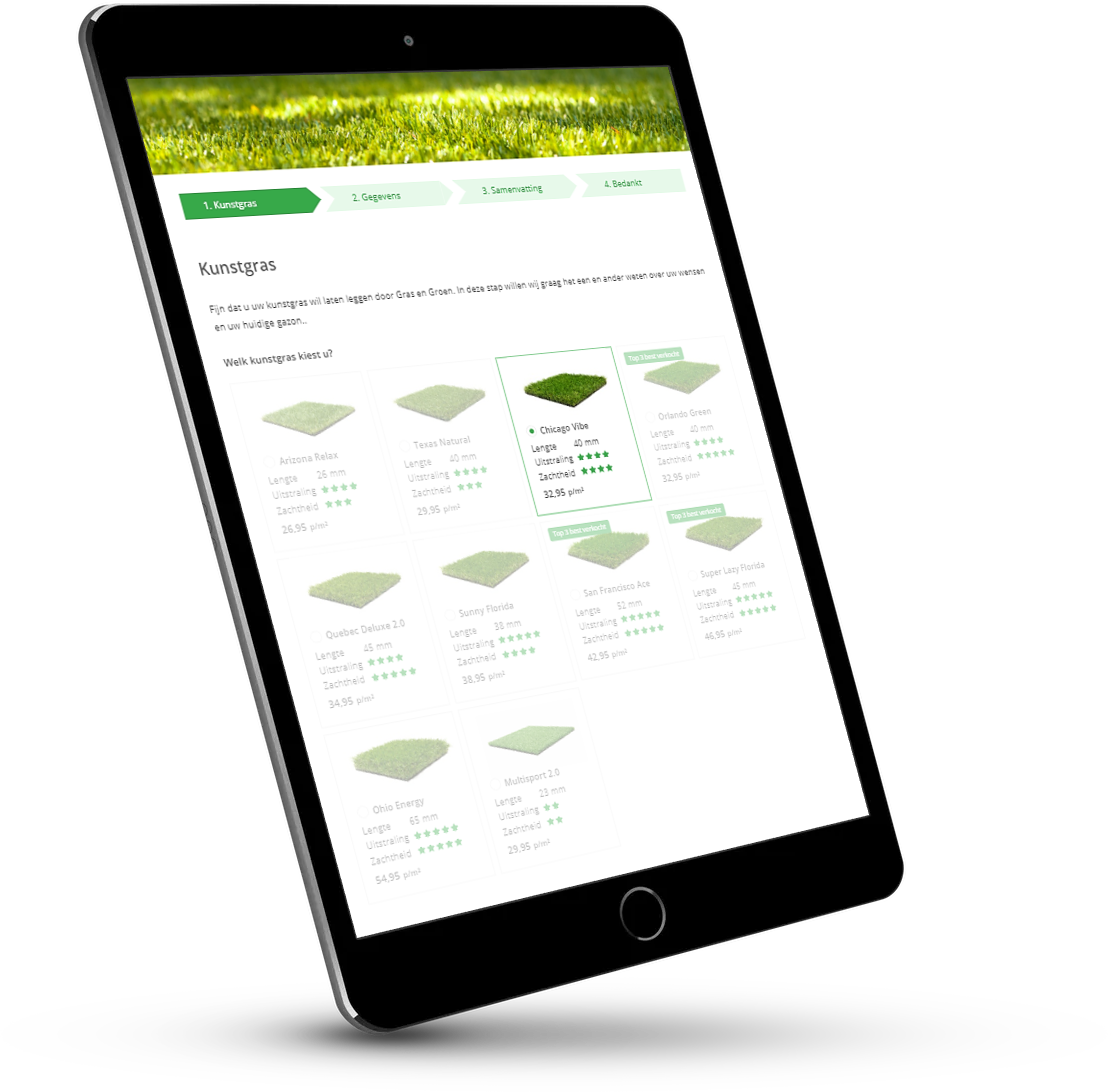 Tablet • Gras en Groen website